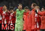 22.11.2025, Fussball Bundesliga 2025/2026, 11.Spieltag, FC Bayern M�nchen - SC Freiburg, in der Allianz-Arena M�nchen,  Schlussjubel v.l. Hiroki Ito (FC Bayern M�nchen), Tom Bischof (Bayern M�nchen), Sacha Boey (FC Bayern M�nchen), Torwart Manuel Neuer (FC Bayern M�nchen), Joshua Kimmich (FC Bayern M�nchen), Harry Kane (FC Bayern M�nchen), Konrad Laimer (FC Bayern M�nchen) und Raphael Guerreiro (FC Bayern M�nchen) 


