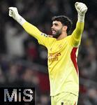 26.11.2025,  Fussball UEFA Championsleague 2025/2026: Vorrunde 5.Spieltag, FC Arsenal - FC Bayern M�nchen, im Emirates-Stadion London (England) Torwart David Raya (FC Arsenal) jubelt.
  

