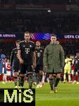 26.11.2025,  Fussball UEFA Championsleague 2025/2026: Vorrunde 5.Spieltag, FC Arsenal - FC Bayern M�nchen, im Emirates-Stadion London (England), Harry Kane (FC Bayern M�nchen), Joshua Kimmich (FC Bayern M�nchen) nach dem Spiel frustriert.