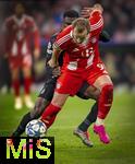 09.12.2025,  Fussball UEFA Championsleague 2025/2026: Vorrunde 6.Spieltag, FC Bayern Mnchen - Sporting Lissabon, in der Allianz-Arena Mnchen. hi: Ousmane Diomande (Sporting Lissabon) gegen Harry Kane (FC Bayern Mnchen) 