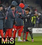 06.01.2026, Fussball 1. Bundesliga 2025/2026, Testspiel: RB Salzburg - FC Bayern M�nchen, in der Red Bull Arena Salzburg. v.l. Maycon Cardozo (FC Bayern M�nchen ) freut sich nach dem Spiel.