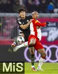 06.01.2026, Fussball 1. Bundesliga 2025/2026, Testspiel: RB Salzburg - FC Bayern M�nchen, in der Red Bull Arena Salzburg (�sterreich), v.li: Min-jae Kim (Bayern M�nchen, Minjae Kim) gegen Karim Onisiwo (Salzburg) 