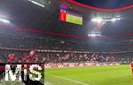 11.01.2026, Fussball Bundesliga 2025/2026, 16.Spieltag, FC Bayern M�nchen - VfL Wolfsburg, in der Allianz-Arena M�nchen, S�dkurve der Bayernfans, beim n�chsten Champions League Spiel wird der komplette untere Rang f�r die Ultras gesperrt werden, aufgrund abbrennen von Pyros.