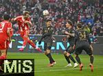 24.01.2026, Fussball Bundesliga 2025/2026, 19.Spieltag, FC Bayern M�nchen - FC Augsburg, in der Allianz-Arena M�nchen,   v.l. Min-jae Kim (Bayern M�nchen, Minjae Kim), Harry Kane (FC Bayern M�nchen), Dimitrios Christos Giannoulis (FC Augsburg), Cedric Adrian Zesiger (FC Augsburg) und Arthur Chaves (FC Augsburg) 


