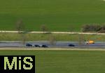 03.04.2025,  Autobahn 96 Kammlach im Unterallg�u, A96,  Autos auf der Strecke. Autoanh�nger