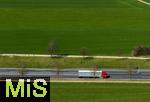 03.04.2025,  Autobahn 96 Kammlach im Unterallg�u, A96,  LKW auf der Strecke. 