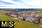 03.04.2025,  Oberauerbach im Unterallg�u,  Luftbild von oben, mit der Bundesstrasse B18 von M�nchen nach Memmingen.