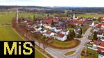 03.04.2025,  Oberauerbach im Unterallg�u,  Luftbild von oben, mit der Bundesstrasse B18 von M�nchen nach Memmingen.
