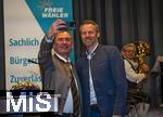 09.02.2026, Bad W�rishofen im Unterallg�u, Parteiveranstaltung zur Kommunalwahl 2026, Freie W�hler laden ein in den Kursaal. Zu Gast ist Hubert Aiwanger (links, Stellvertretender bayerischer Ministerpr�sident, Staatsminister f�r Wirtschaft, Landesentwicklung und Energie, Bundes- und bayerischer Landesvorsitzender der Freien W�hler) hier beim Selfie mit dem Amtierenden Landrat Unterallg�us Alex Eder (Freie W�hler).