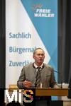 09.02.2026, Bad Wörishofen im Unterallgäu, Parteiveranstaltung zur Kommunalwahl 2026, Freie Wähler laden ein in den Kursaal. Zu Gast ist Hubert Aiwanger (Stellvertretender bayerischer Ministerpräsident, Staatsminister für Wirtschaft, Landesentwicklung und Energie, Bundes- und bayerischer Landesvorsitzender der Freien Wähler) hier am Rednerpult. 