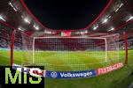 11.02.2026, Fussball DFB-Pokal 2025/2026, Viertelfinale, FC Bayern München - RB Leipzig, in der Allianz-Arena München. Vor dem Spiel, das Tor in der Nordkurve.