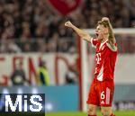 11.02.2026, Fussball DFB-Pokal 2025/2026, Viertelfinale, FC Bayern München - RB Leipzig, in der Allianz-Arena München. Joshua Kimmich (FC Bayern München) jubelt 