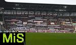 15.02.2026, Fussball 1. Bundesliga 2025/2026, 22.Spieltag, FC Augsburg - 1.FC Heidenheim, in der WWK-Arena Augsburg. Video Beweis abschaffen, dass fordern die Augsburger Fans mit duzenten Transparenten
 

