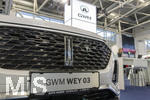 20.02.2026, Die Auto-Messe Münchner Auto Tage 2026 in München im Messegelände Riem. Staunen und Testen und Kaufen, Autohändler zeigen ihre neuesten Modelle. Hier der Messestand von GWM, der WEY 03 Luxus-SUV