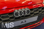 20.02.2026, Die Auto-Messe Münchner Auto Tage 2026 in München im Messegelände Riem. Staunen und Testen und Kaufen, Autohändler zeigen ihre neuesten Modelle. Hier am Messestand von AUDI, der Audi A3