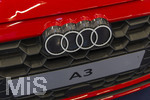 20.02.2026, Die Auto-Messe Münchner Auto Tage 2026 in München im Messegelände Riem. Staunen und Testen und Kaufen, Autohändler zeigen ihre neuesten Modelle. Hier am Messestand von AUDI, der Audi A3