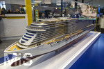20.02.2026, Die Reise- und Freizeitmesse f.r.e.e.26 in München im Messegelände Riem. Am Stand von MSC-Cruises steht ein Modell-Schiff eines Kreuzfahrtschiffes die MSC Seaside

