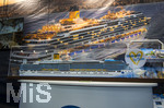 20.02.2026, Die Reise- und Freizeitmesse f.r.e.e.26 in München im Messegelände Riem. Am Stand von Costa-Cruises steht ein Modell-Schiff eines Kreuzfahrtschiffes 
 