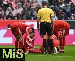 21.02.2026, Fussball Bundesliga 2025/2026, 23.Spieltag, FC Bayern M�nchen - Eintracht Frankfurt, in der Allianz-Arena M�nchen,   Michael Olise (FC Bayern M�nchen) am Boden.


