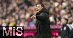 21.02.2026, Fussball Bundesliga 2025/2026, 23.Spieltag, FC Bayern München - Eintracht Frankfurt, in der Allianz-Arena München,  Trainer Albert Riera (Eintracht Frankfurt) in Rage 