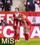 22.02.2026, Google Pixel Frauen-Fussball Bundesliga 2025/2026, 19.Spieltag, FC Bayern München - VfL Wolfsburg, im Bayern-Campus München, Torjubel, Momoko Tanikawa (FC Bayern München), Georgia Stanway (FC Bayern München), 