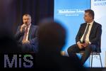 24.02.2026, Podiumsdiskussion der Mindelheimer Zeitung, im Kurhaus Bad Wörishofen zur Bürgermeisterwahl 2026, v.li: Bürgermeisterkandidaten Paul Gruschka, Bürgermeister Stefan Welzel 