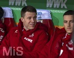 27.02.2026, Fussball 1. Bundesliga 2025/2026, 24.Spieltag, FC Augsburg - 1.FC Köln, in der WWK-Arena Augsburg. Ersatzbank, li: Dominique Heintz (Köln) 
