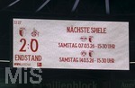 27.02.2026, Fussball 1. Bundesliga 2025/2026, 24.Spieltag, FC Augsburg - 1.FC Köln, in der WWK-Arena Augsburg. 2.0 Endstand steht auf der Anzeigetafel.
