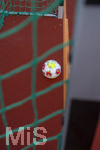 02.03.2026, Fussball  Eröffnung Niederlassung Mädchen an den Ball, an der Maiacher Schule in Nürnberg, der Ball liegt bereit im Tor 