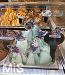 03.03.2026, Auslage mit Speise-Eis in einer Eisdiele in Bad Wörishofen.  