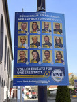 04.03.2026,  Die Wahl 2026 in Bayern wirft ihre Schatten voraus, Kreistage, Stadträte, Gemeinderäte werden gewählt. Wahlplakat der regionalen Partei BWB Bürgerliste hängt hier in Bad Wörishofen im Unterallgäu (Bayern) in der Strasse. 
