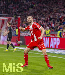 06.03.2026, Fussball Bundesliga 2025/2026, 25.Spieltag, FC Bayern München - Borussia Mönchengladbach, in der Allianz-Arena München, Torjubel Konrad Laimer (FC Bayern München) 