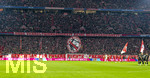 06.03.2026, Fussball Bundesliga 2025/2026, 25.Spieltag, FC Bayern München - Borussia Mönchengladbach, in der Allianz-Arena München, Bayernfans mit Plakataktion: Gegen Willkür, gegen Repression, Ohne Verhältnismässigkeit keine Rechtmässigkeit, Gemeinsam für unsere Rechte, Freiheit für die Kurve.