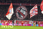 06.03.2026, Fussball Bundesliga 2025/2026, 25.Spieltag, FC Bayern München - Borussia Mönchengladbach, in der Allianz-Arena München, Bayernfans mit Plakataktion: Gegen Willkür, gegen Repression, Ohne Verhältnismässigkeit keine Rechtmässigkeit, Gemeinsam für unsere Rechte, Freiheit für die Kurve.