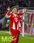 06.03.2026, Fussball Bundesliga 2025/2026, 25.Spieltag, FC Bayern München - Borussia Mönchengladbach, in der Allianz-Arena München, Lennart Karl (FC Bayern München) jubel.