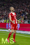 06.03.2026, Fussball Bundesliga 2025/2026, 25.Spieltag, FC Bayern München - Borussia Mönchengladbach, in der Allianz-Arena München, Konrad Laimer (FC Bayern München) jubel.