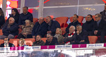 06.03.2026, Fussball Bundesliga 2025/2026, 25.Spieltag, FC Bayern München - Borussia Mönchengladbach, in der Allianz-Arena München, Dieter Hoeness, Susi und Ehren-Präsident Uli Hoeneß (FC Bayern München, Hoeness), Ex-Vorstandsvorsitzender Karl-Heinz Rummenigge (FC Bayern München), Sportvorstand Max Eberl (Bayern München), Vorstandsvorsitzender Jan-Christian Dreesen (FC Bayern München), Präsident Herbert Hainer (FC Bayern), auf der Tribüne.