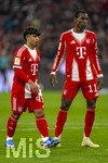 06.03.2026, Fussball Bundesliga 2025/2026, 25.Spieltag, FC Bayern München - Borussia Mönchengladbach, in der Allianz-Arena München, v.li: Maycon Cardozo (Bayern München) und Nicolas Jackson (FC Bayern München) 