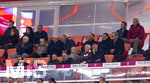 06.03.2026, Fussball Bundesliga 2025/2026, 25.Spieltag, FC Bayern München - Borussia Mönchengladbach, in der Allianz-Arena München, Dieter Hoeness, Susi und Ehren-Präsident Uli Hoeneß (FC Bayern München, Hoeness), Ex-Vorstandsvorsitzender Karl-Heinz Rummenigge (FC Bayern München), Sportvorstand Max Eberl (Bayern München), Vorstandsvorsitzender Jan-Christian Dreesen (FC Bayern München), Präsident Herbert Hainer (FC Bayern), auf der Tribüne.