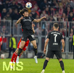 06.03.2026, Fussball Bundesliga 2025/2026, 25.Spieltag, FC Bayern München - Borussia Mönchengladbach, in der Allianz-Arena München, Shuto Machino (Borussia Mönchengladbach) Kopfball.
