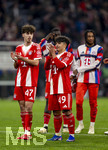 06.03.2026, Fussball Bundesliga 2025/2026, 25.Spieltag, FC Bayern München - Borussia Mönchengladbach, in der Allianz-Arena München, Schlussjubel, v.li:  David Santos Daiber (Bayern München), Maycon Cardozo (Bayern München) 