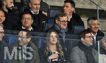 10.03.2026,  Fussball UEFA Championsleague 2025/2026: Achtelfinale, Atalanta Bergamo - FC Bayern München, in der New Balance Arena (Bergamo, Italien), 
  v.l. Sportvorstand Max Eberl (Bayern München) , Vorstandsvorsitzender Jan-Christian Dreesen (FC Bayern München) und Präsident Herbert Hainer (FC Bayern) 

