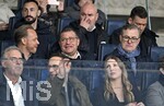 10.03.2026,  Fussball UEFA Championsleague 2025/2026: Achtelfinale, Atalanta Bergamo - FC Bayern München, in der New Balance Arena (Bergamo, Italien), v.l. Sportvorstand Max Eberl (Bayern München) und Vorstandsvorsitzender Jan-Christian Dreesen (FC Bayern München) 
  

