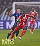 10.03.2026,  Fussball UEFA Championsleague 2025/2026: Achtelfinale, Atalanta Bergamo - FC Bayern München, in der New Balance Arena (Bergamo, Italien), v.l. Nikola Krstovic (Atalanta Bergamo) gegen Dayot Upamecano (FC Bayern München) 
  

