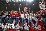 10.03.2026,  Fussball UEFA Championsleague 2025/2026: Achtelfinale, Atalanta Bergamo - FC Bayern München, in der New Balance Arena (Bergamo, Italien), Die Bayern Fans jubeln 
  

