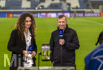10.03.2026,  Fussball UEFA Championsleague 2025/2026: Achtelfinale, Atalanta Bergamo - FC Bayern München, in der New Balance Arena (Bergamo, Italien), Lothar Matthäus (re) am SKY-Sport Mikrofon, mit Moderatorin Kimberly Budinsky (li) 