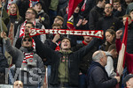 10.03.2026,  Fussball UEFA Championsleague 2025/2026: Achtelfinale, Atalanta Bergamo - FC Bayern München, in der New Balance Arena (Bergamo, Italien), Bayernfans in ihrer Kurve.