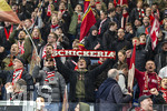 10.03.2026,  Fussball UEFA Championsleague 2025/2026: Achtelfinale, Atalanta Bergamo - FC Bayern München, in der New Balance Arena (Bergamo, Italien), Bayernfans in ihrer Kurve.