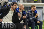10.03.2026,  Fussball UEFA Championsleague 2025/2026: Achtelfinale, Atalanta Bergamo - FC Bayern München, in der New Balance Arena (Bergamo, Italien), Experten am TV-Mikrofon, v.li: Mats Hummels, Benedikt Höwedes, Christoph Kramer, 