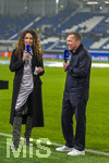 10.03.2026,  Fussball UEFA Championsleague 2025/2026: Achtelfinale, Atalanta Bergamo - FC Bayern München, in der New Balance Arena (Bergamo, Italien), Lothar Matthäus (re) am SKY-Sport Mikrofon, mit Moderatorin Kimberly Budinsky (li)  